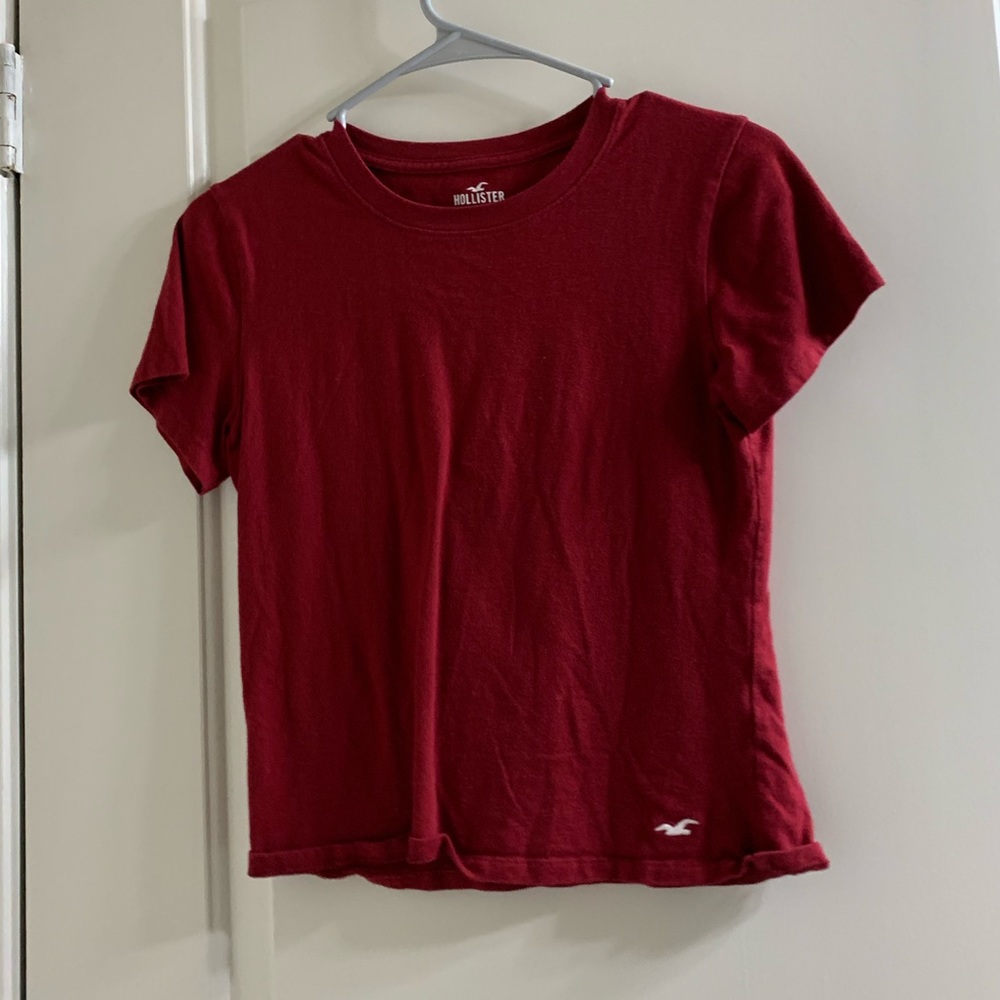 Dark Red Basic Plain Tee